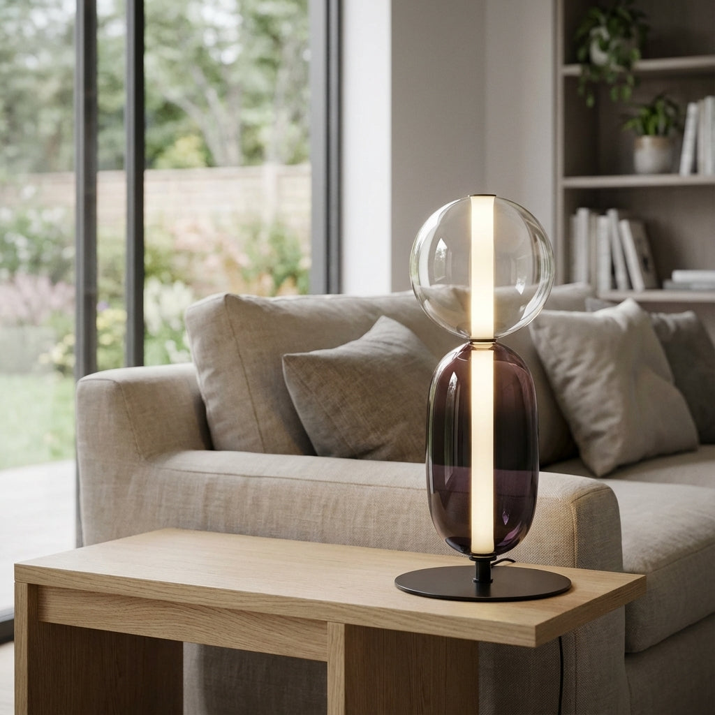 Minimalist Iron and Glass Adjustable Multicolor Mood Table Lamp
