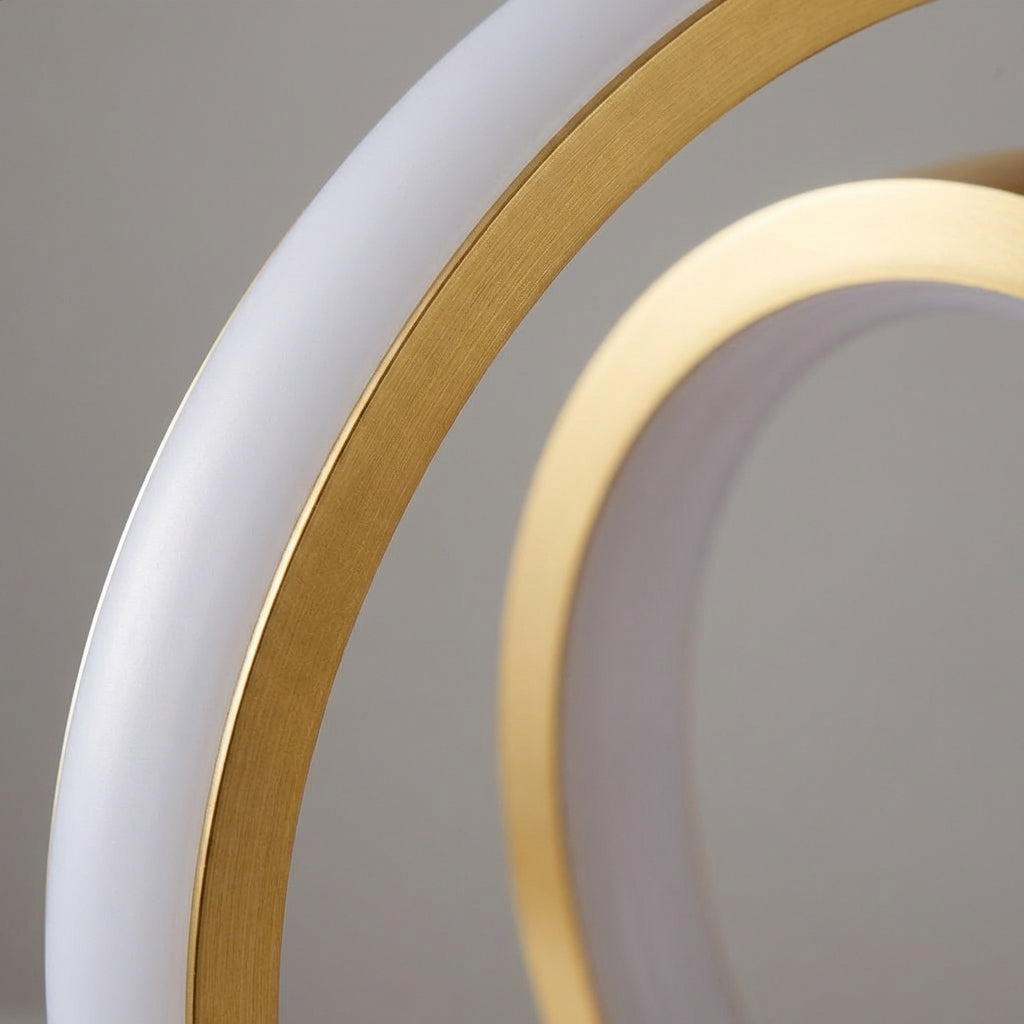 Circular Ring Silhouette Dimmable Compact Base USB Table Lamp