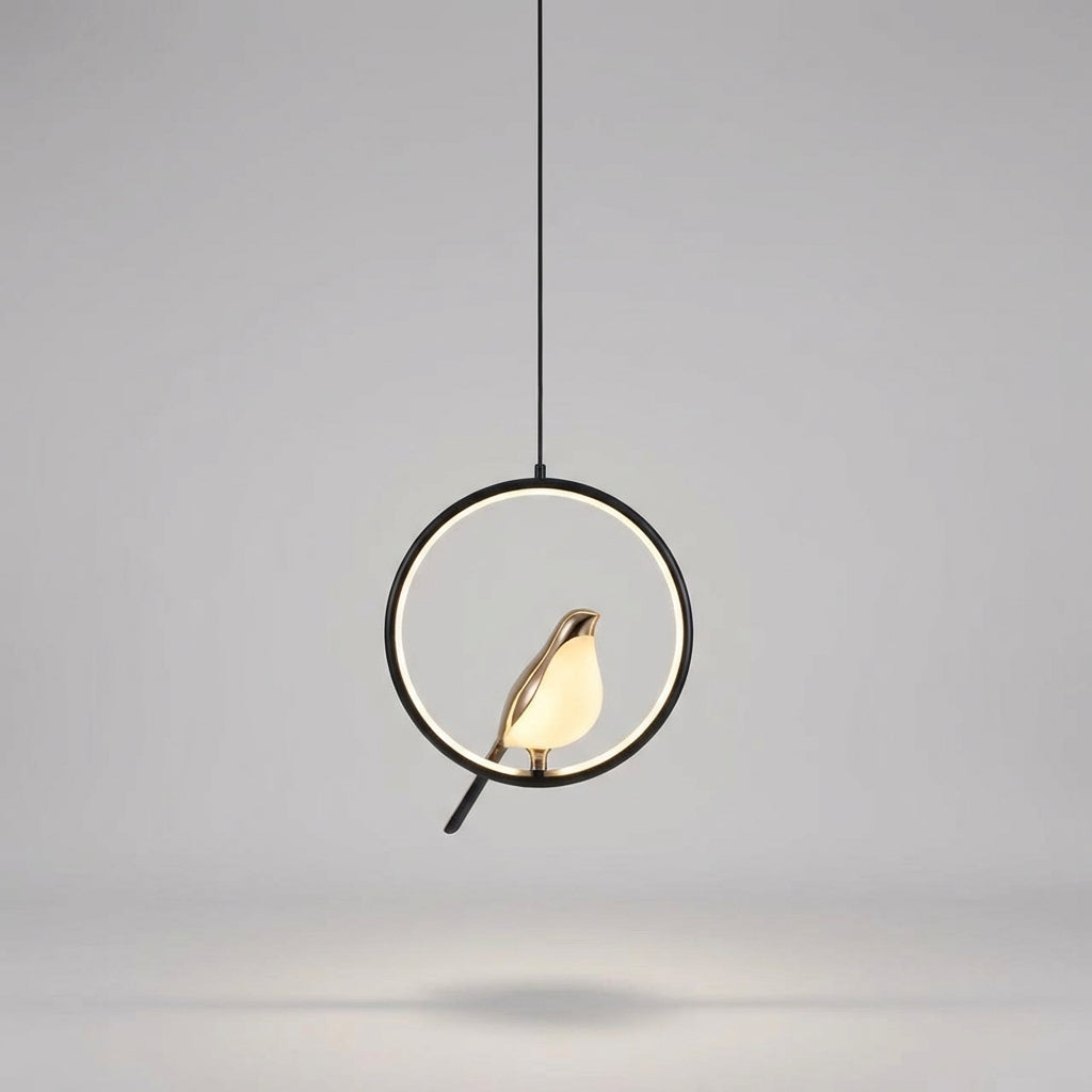 Sculptural Oval Silhouette Adjustable Suspension Minimalist Pendant Light