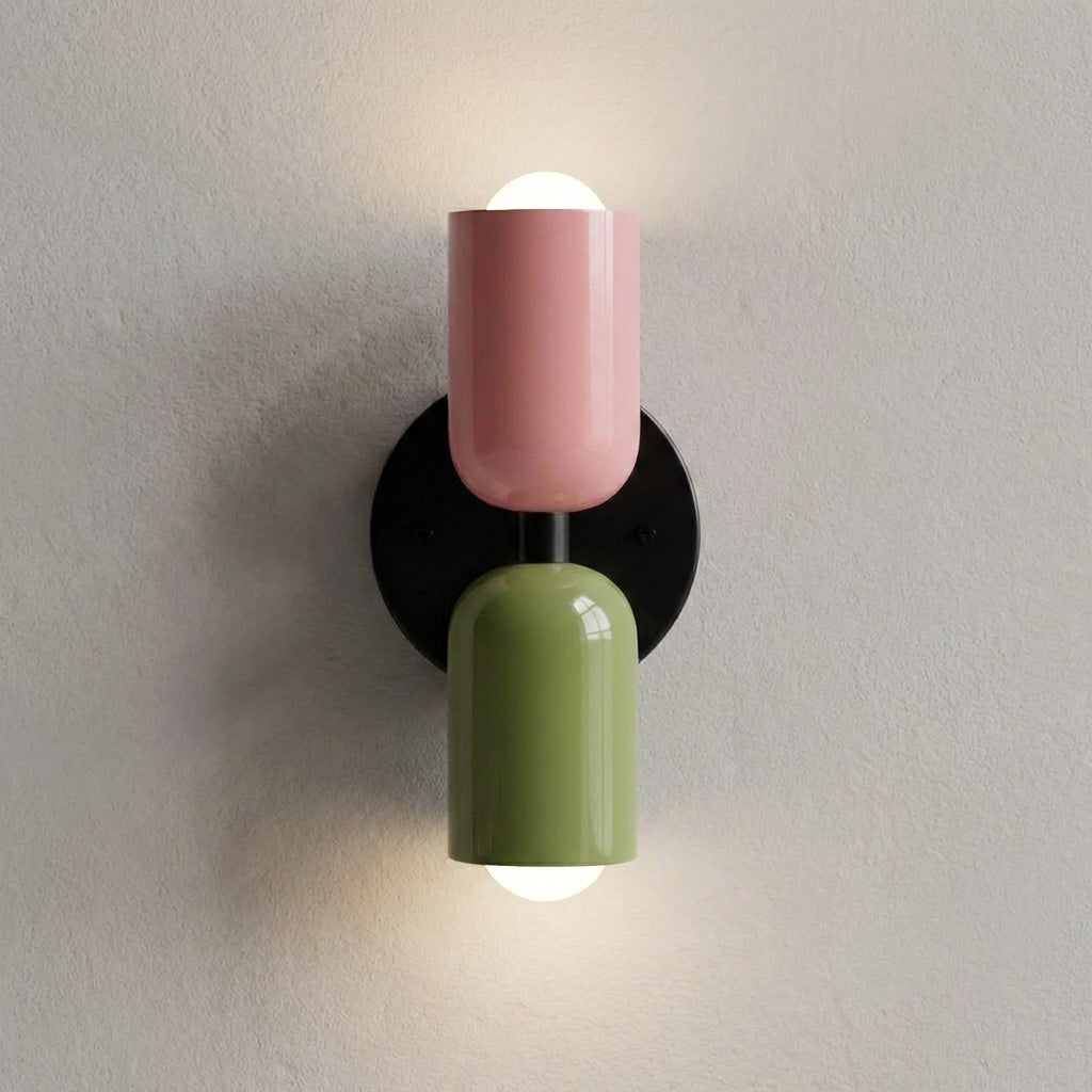 Geometric Metal Frosted Glass Compact Space Saving Wall Light