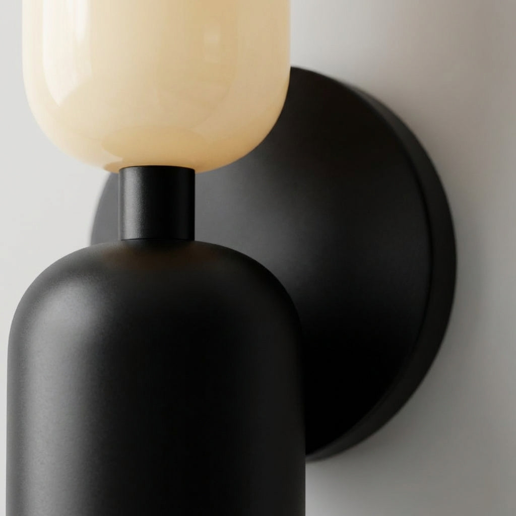 Geometric Metal Frosted Glass Compact Space Saving Wall Light