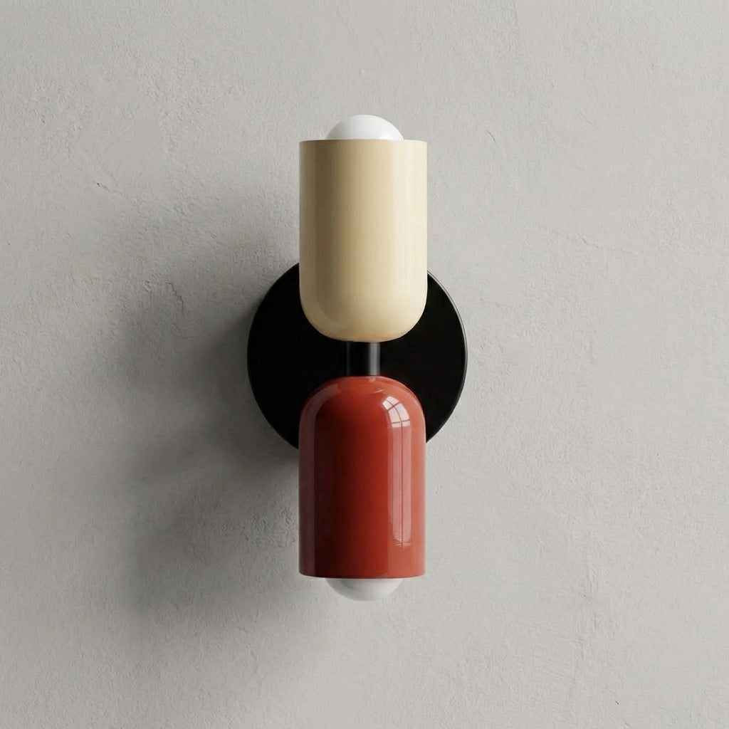 Geometric Metal Frosted Glass Compact Space Saving Wall Light