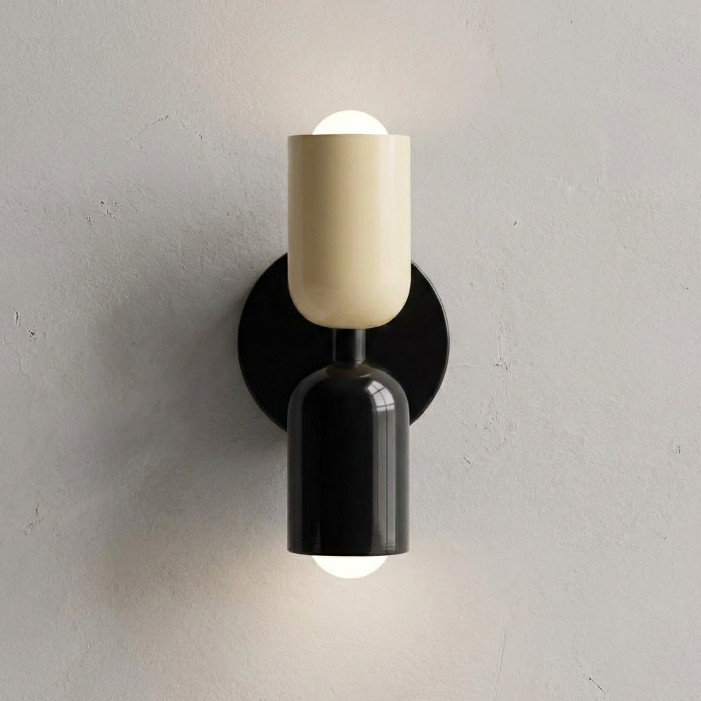 Geometric Metal Frosted Glass Compact Space Saving Wall Light