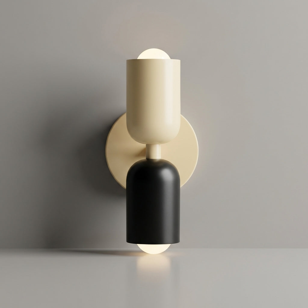 Geometric Metal Frosted Glass Compact Space Saving Wall Light