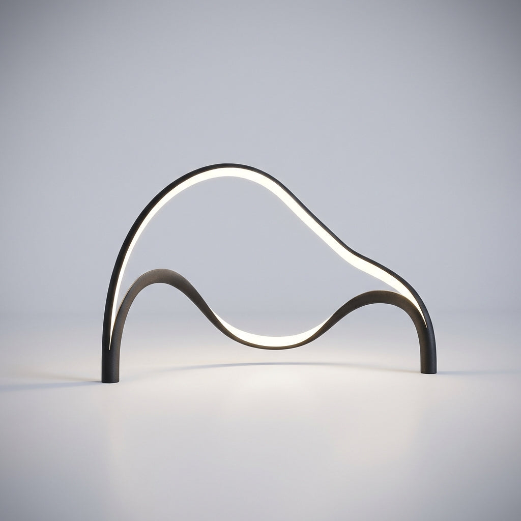 Sculptural Metal Acrylic Compact Silhouette Table Lamp