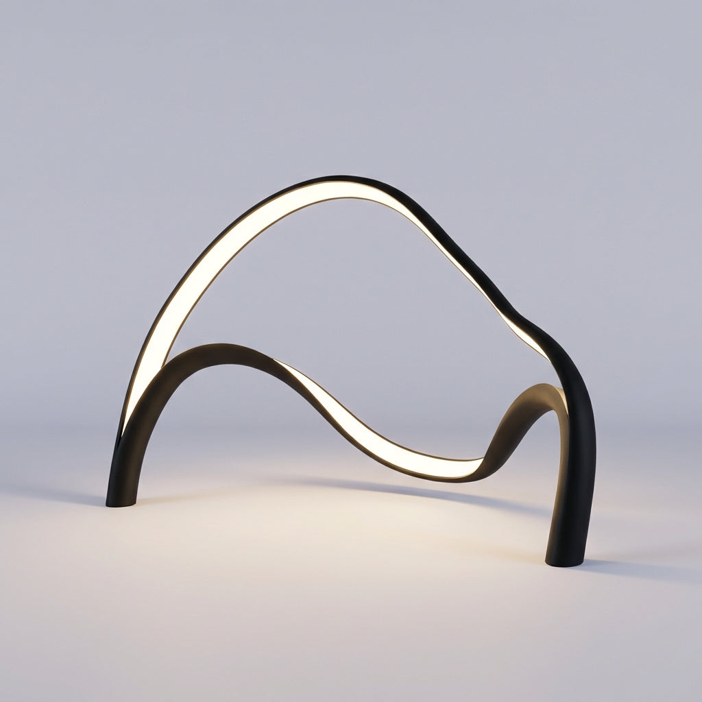 Sculptural Metal Acrylic Compact Silhouette Table Lamp