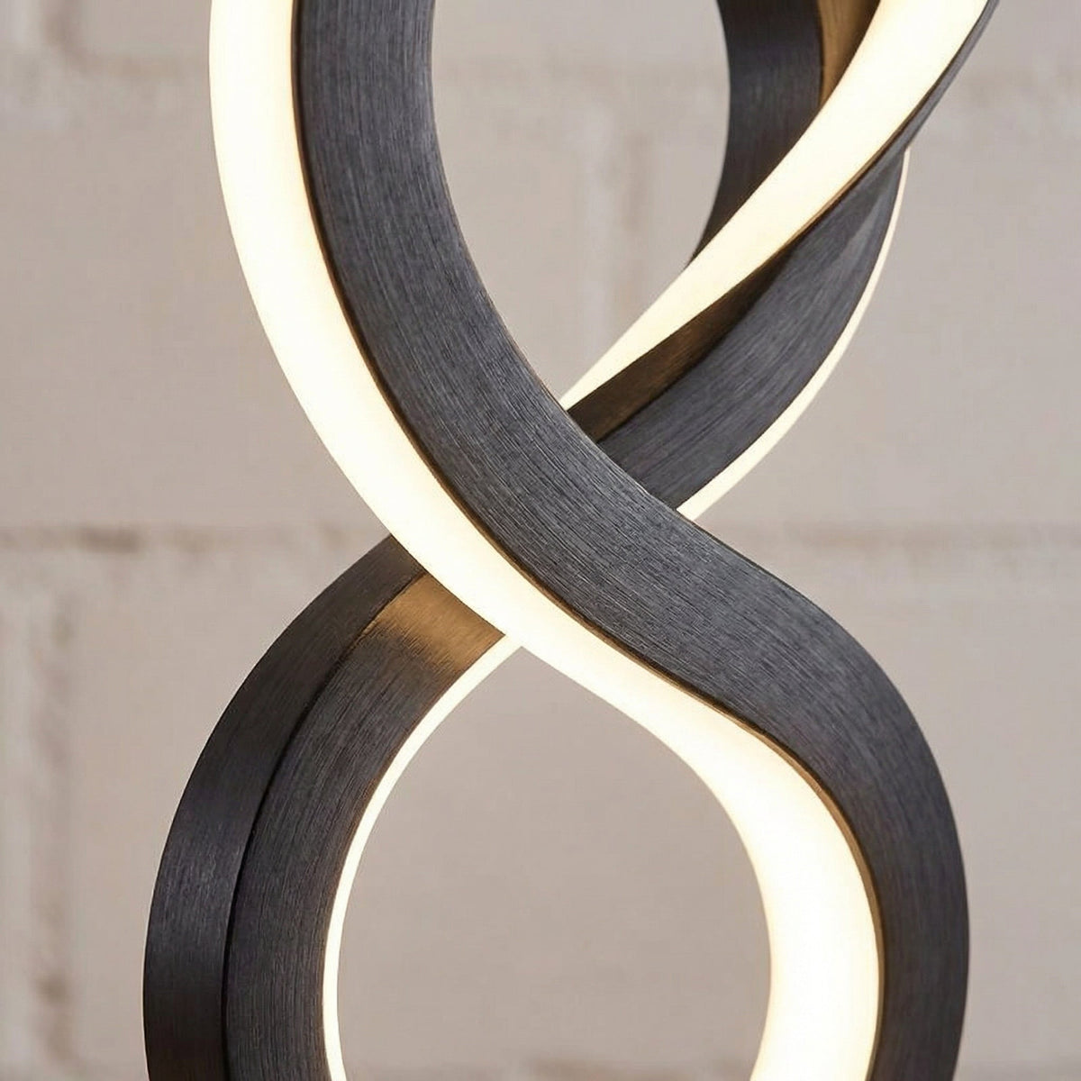 Sculptural Spiral Silhouette Compact Tabletop Warm Glow Table Lamp