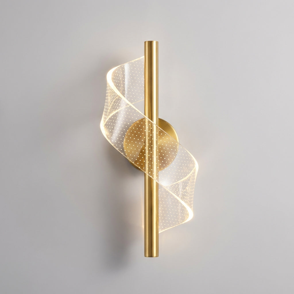 Sculptural Spiral Form Adjustable Color Up Down Wall Light