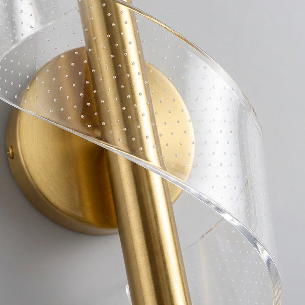 Sculptural Spiral Form Adjustable Color Up Down Wall Light
