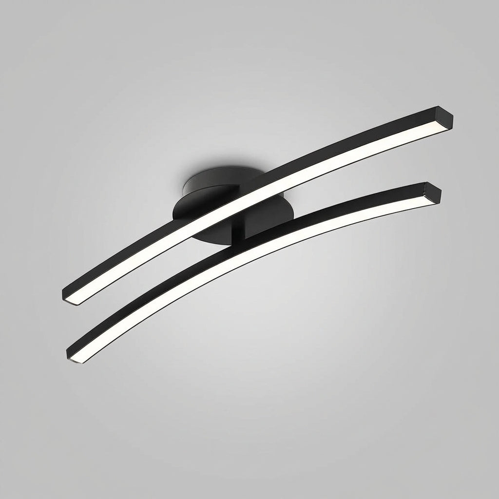 Curved Wave Silhouette Aluminum Glare-Free Ceiling Light