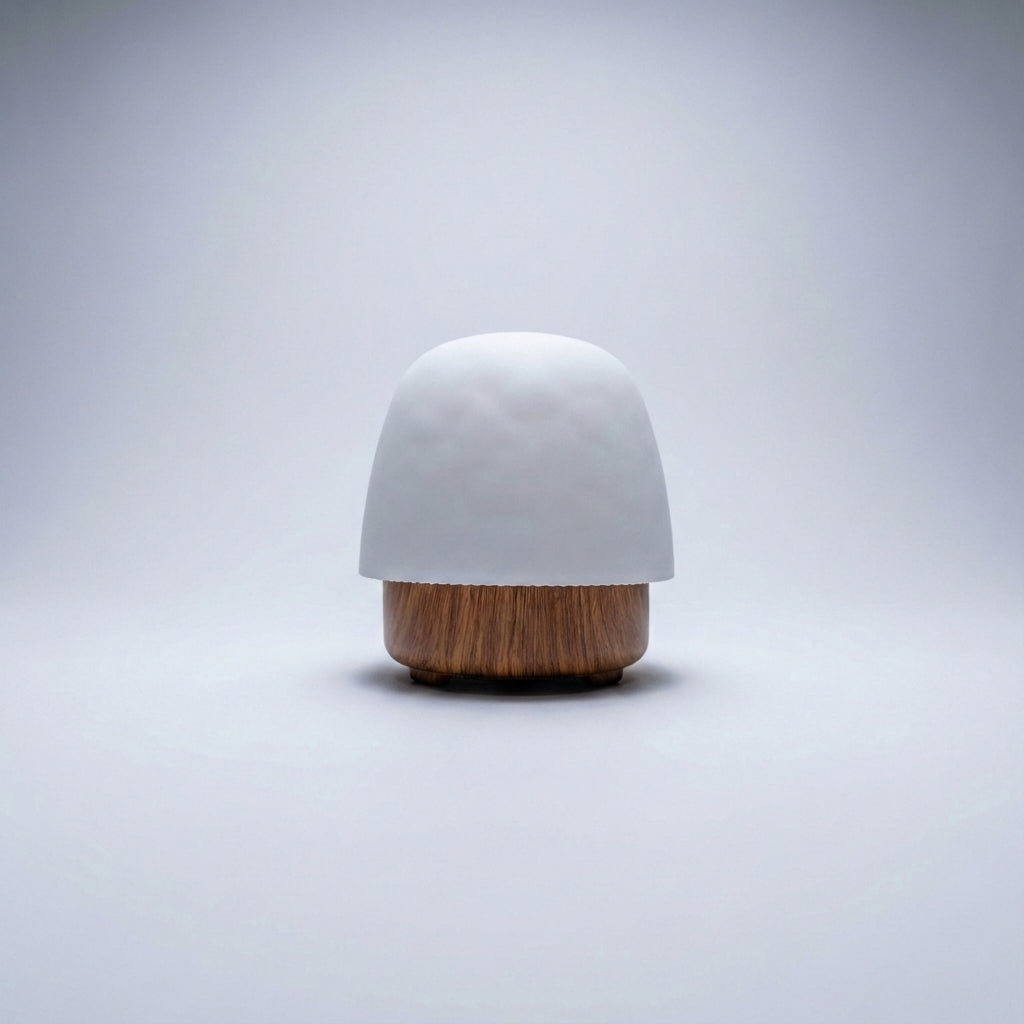Sculptural Minimalist Metal and Glass Dimmable Color Changing Table Lamp