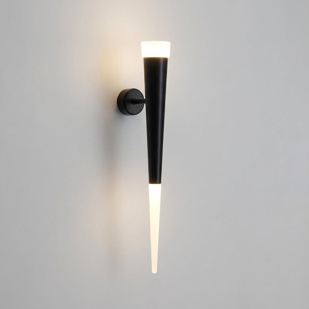 Sleek Tapered Conical Metal Up Down Wall Light