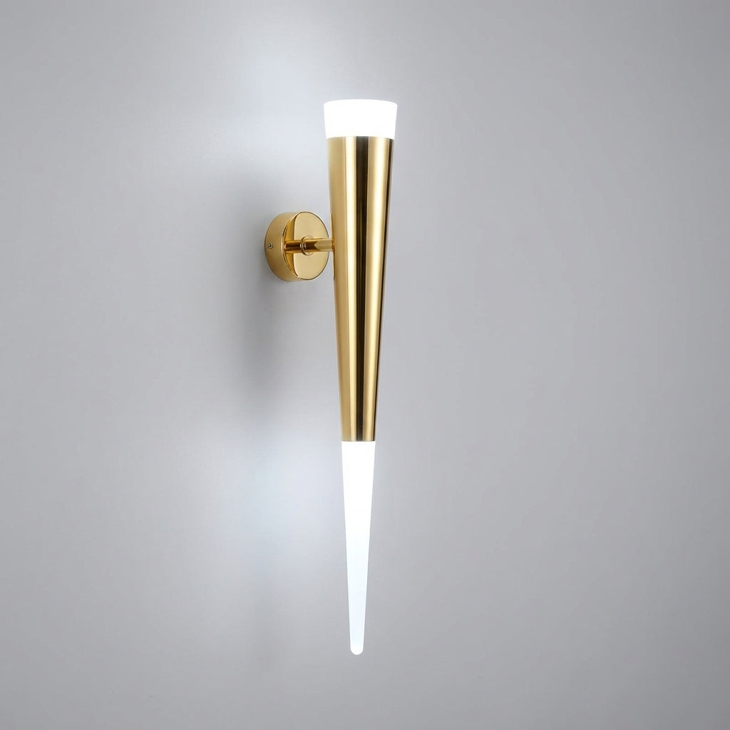 Sleek Tapered Conical Metal Up Down Wall Light