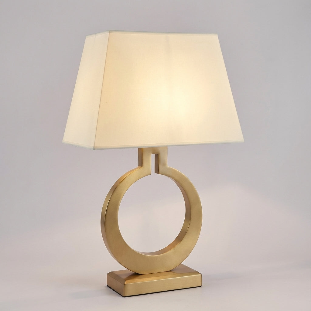 Architectural Villa Inspired Iron Fabric Shade Table Lamp