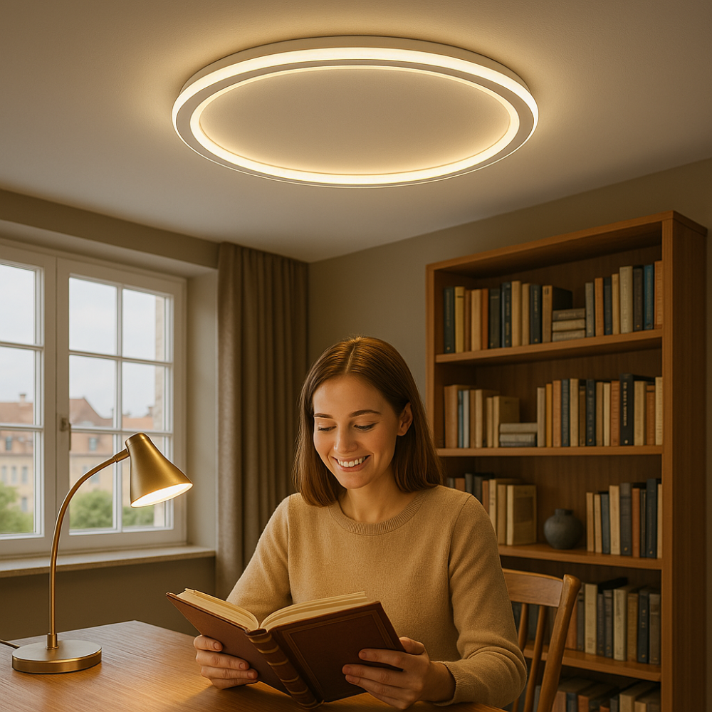 Scandinavian Minimalist Round Aluminium Acrylic Dimmable Ceiling Light