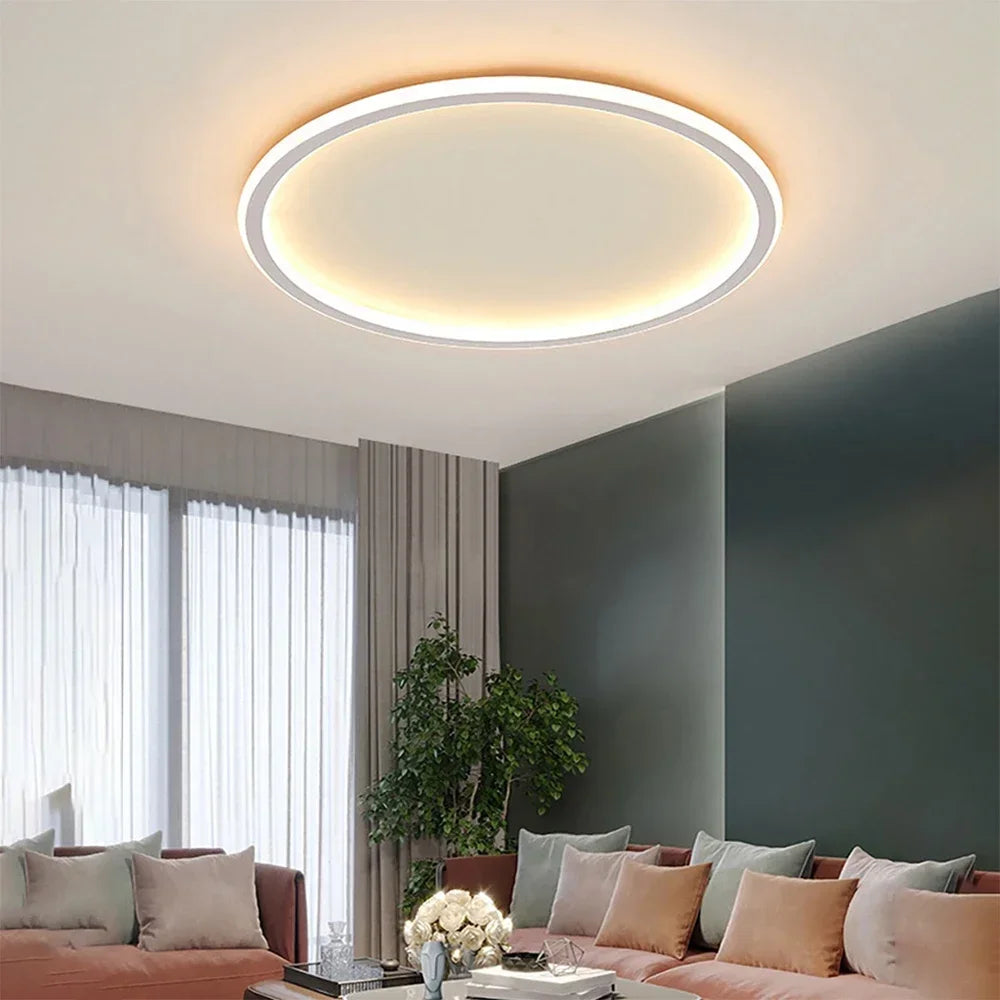 Scandinavian Minimalist Round Aluminium Acrylic Dimmable Ceiling Light