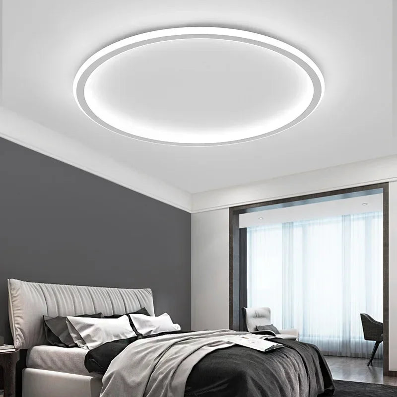 Scandinavian Minimalist Round Aluminium Acrylic Dimmable Ceiling Light