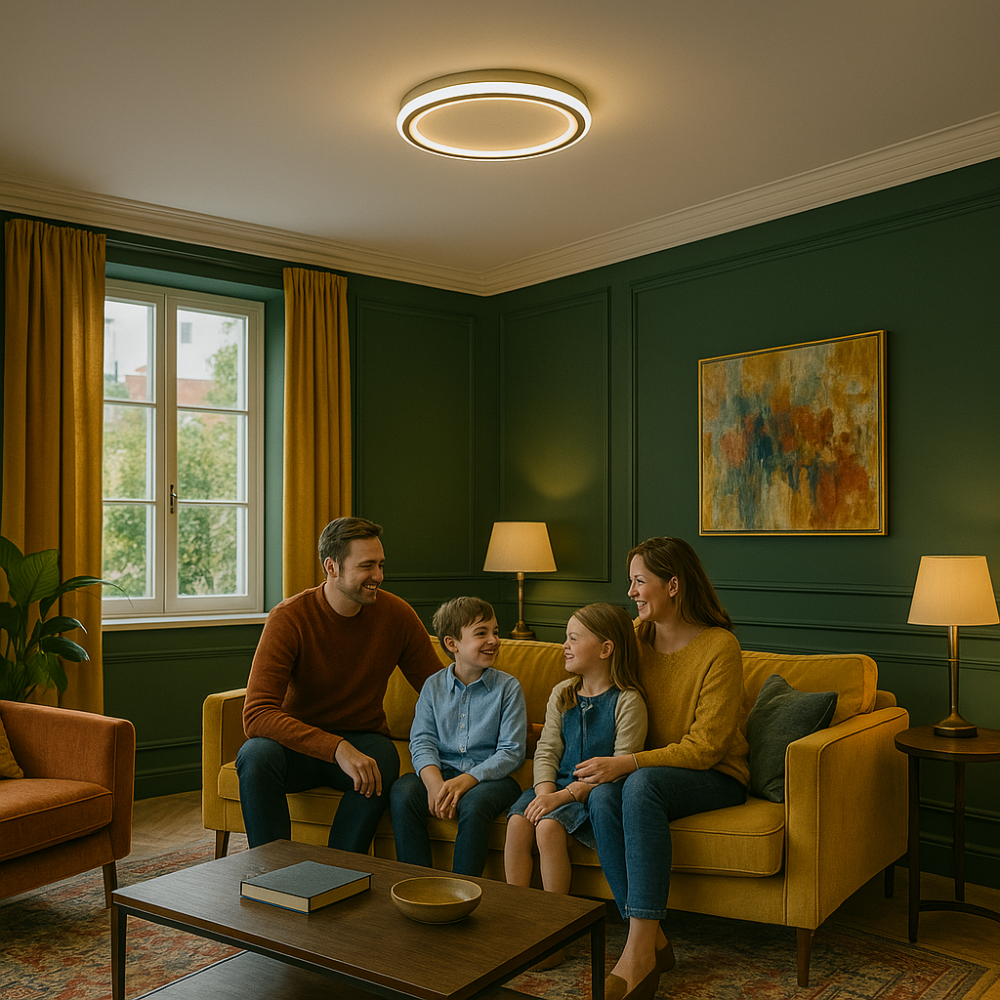 Scandinavian Minimalist Round Aluminium Acrylic Dimmable Ceiling Light