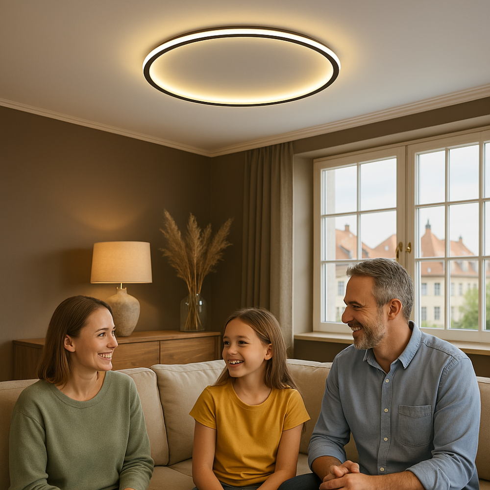 Scandinavian Minimalist Round Aluminium Acrylic Dimmable Ceiling Light