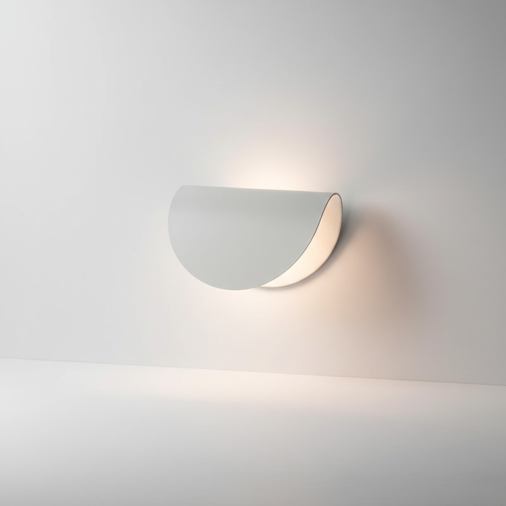Modern Semi-Circular Metal Indirect Glow Indoor Wall Light