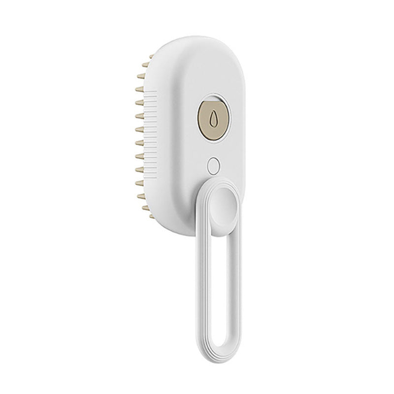 Ergonomic Rotating Handle Steam Spray Pet Grooming Brush Massager