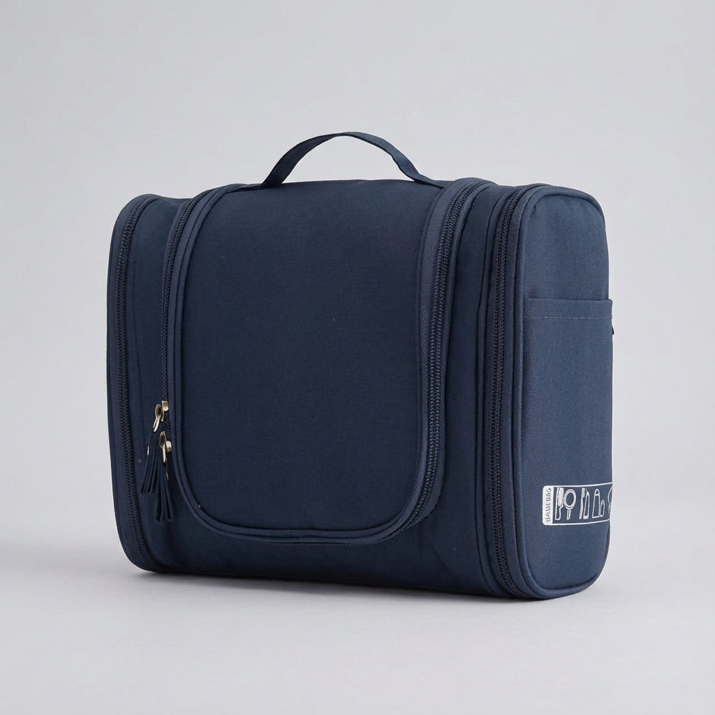 Foldable Water Repellent Multi Compartment Hanging Hook Toiletry Bag