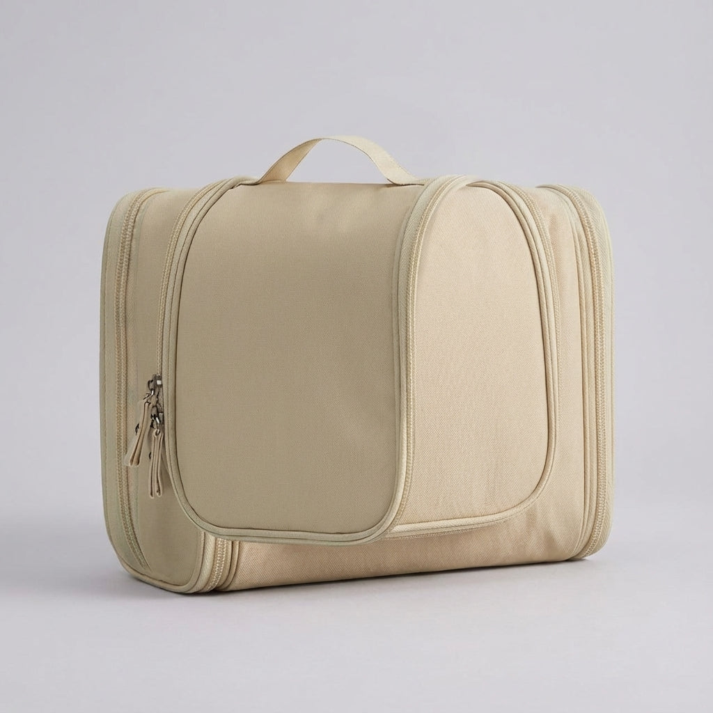 Foldable Water Repellent Multi Compartment Hanging Hook Toiletry Bag