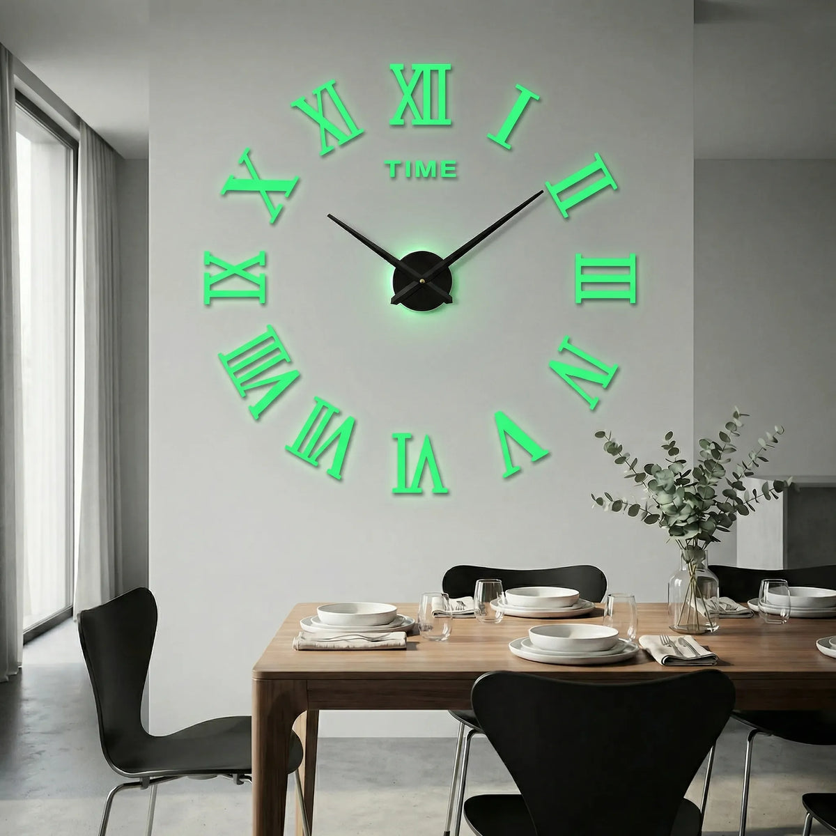 Oversized Minimalist Raised Numeral Silent Quartz Wall Clock