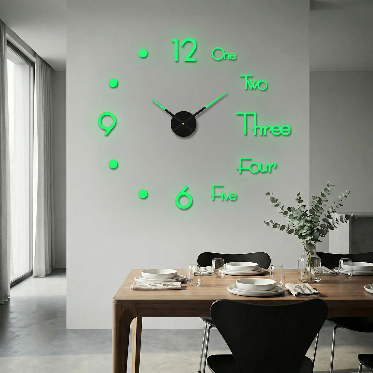 Oversized Minimalist Raised Numeral Silent Quartz Wall Clock