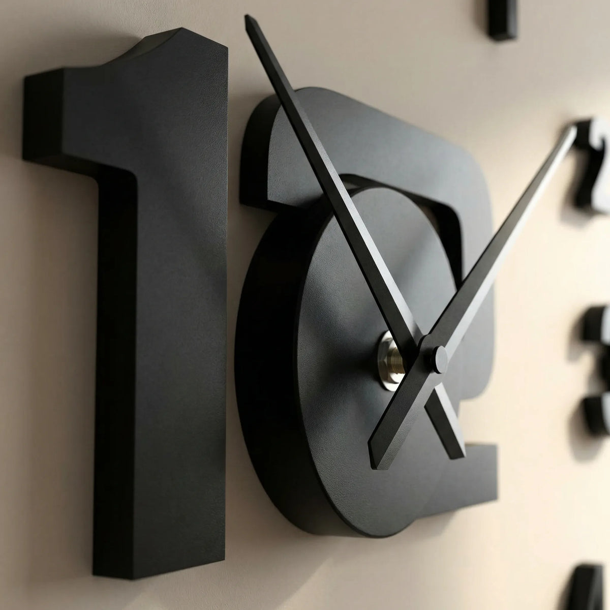Oversized Minimalist Raised Numeral Silent Quartz Wall Clock