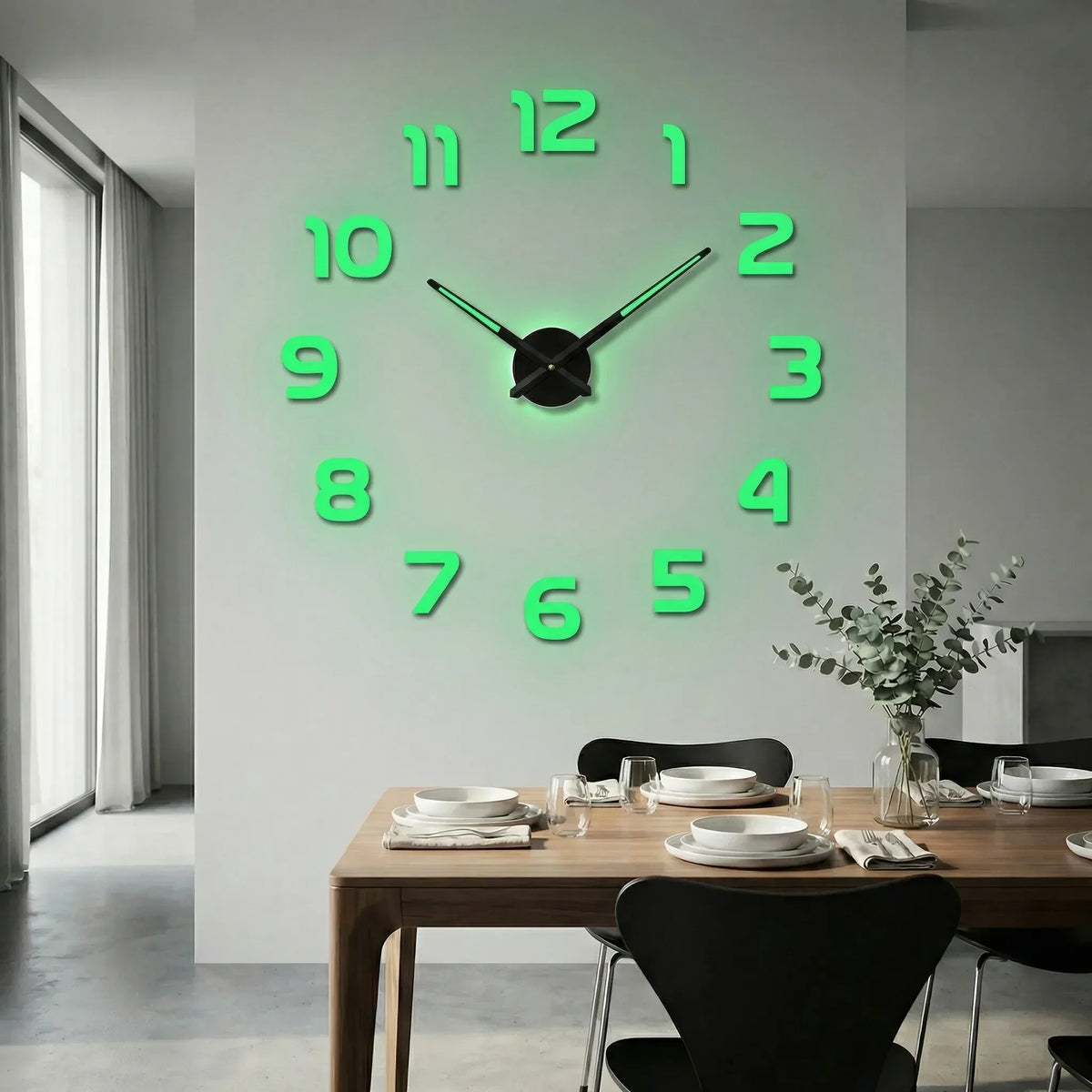 Oversized Minimalist Raised Numeral Silent Quartz Wall Clock