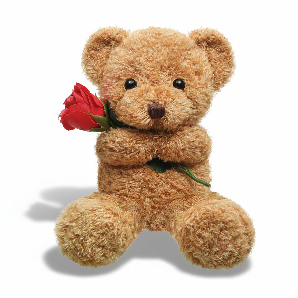 Cuddly Rose Holding Teddy Bear Stuffed Animal Gift Plush Toy