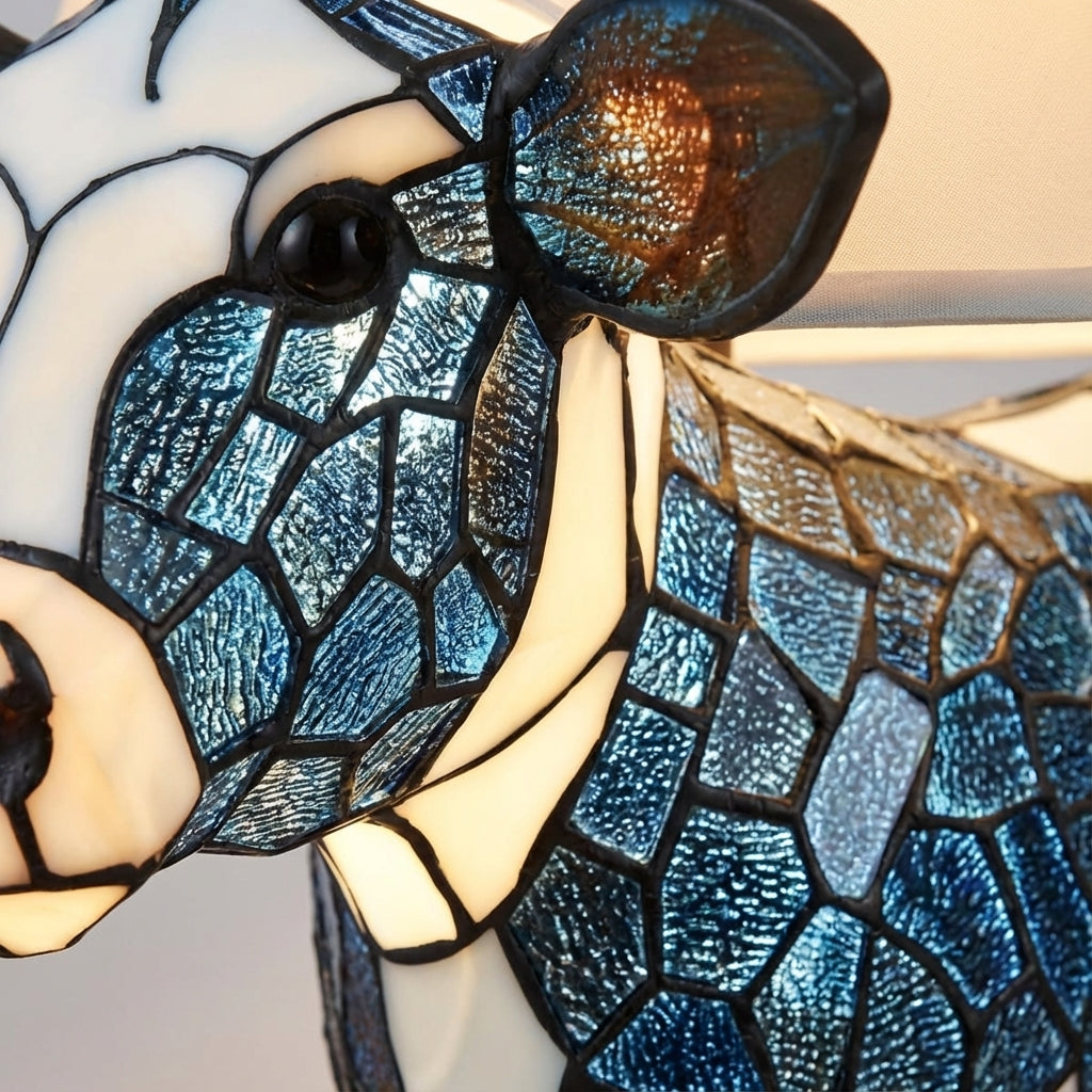 Playful Cow Silhouette Resin Nightlight Portable Table Lamp