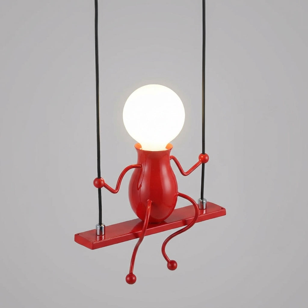 Swinging Figure Silhouette Durable Metal Wall Light
