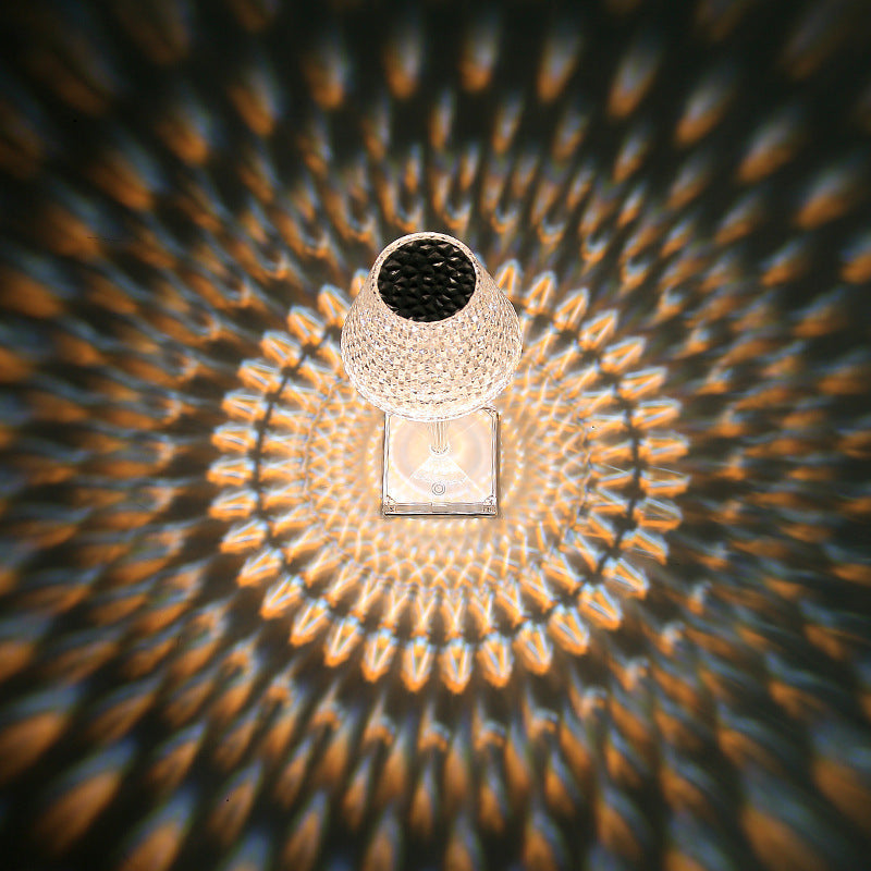 Faceted Crystal Inspired Acrylic Rechargeable Dimmable Table Lamp