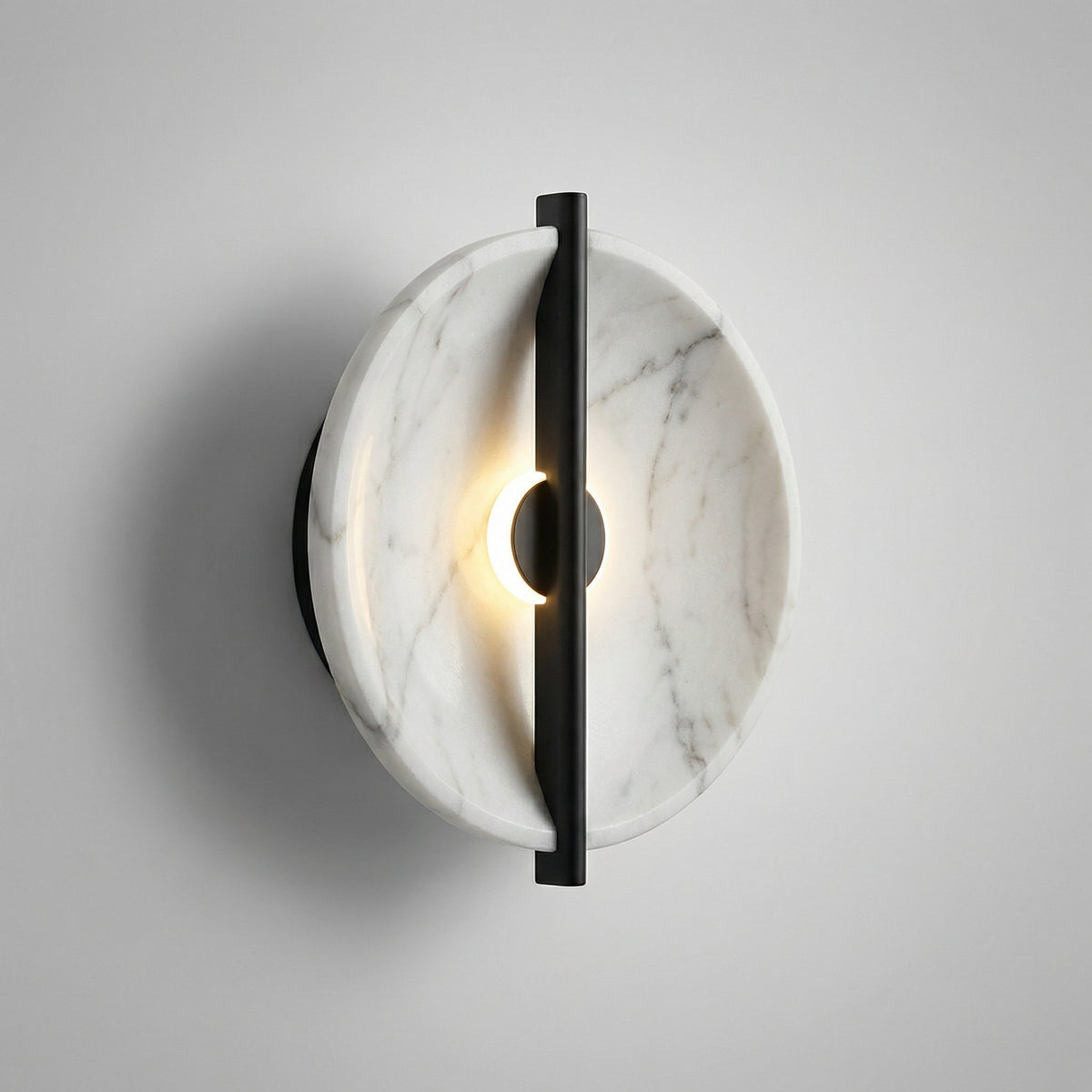 Round Marble Effect Resin Sculptural Wall Light