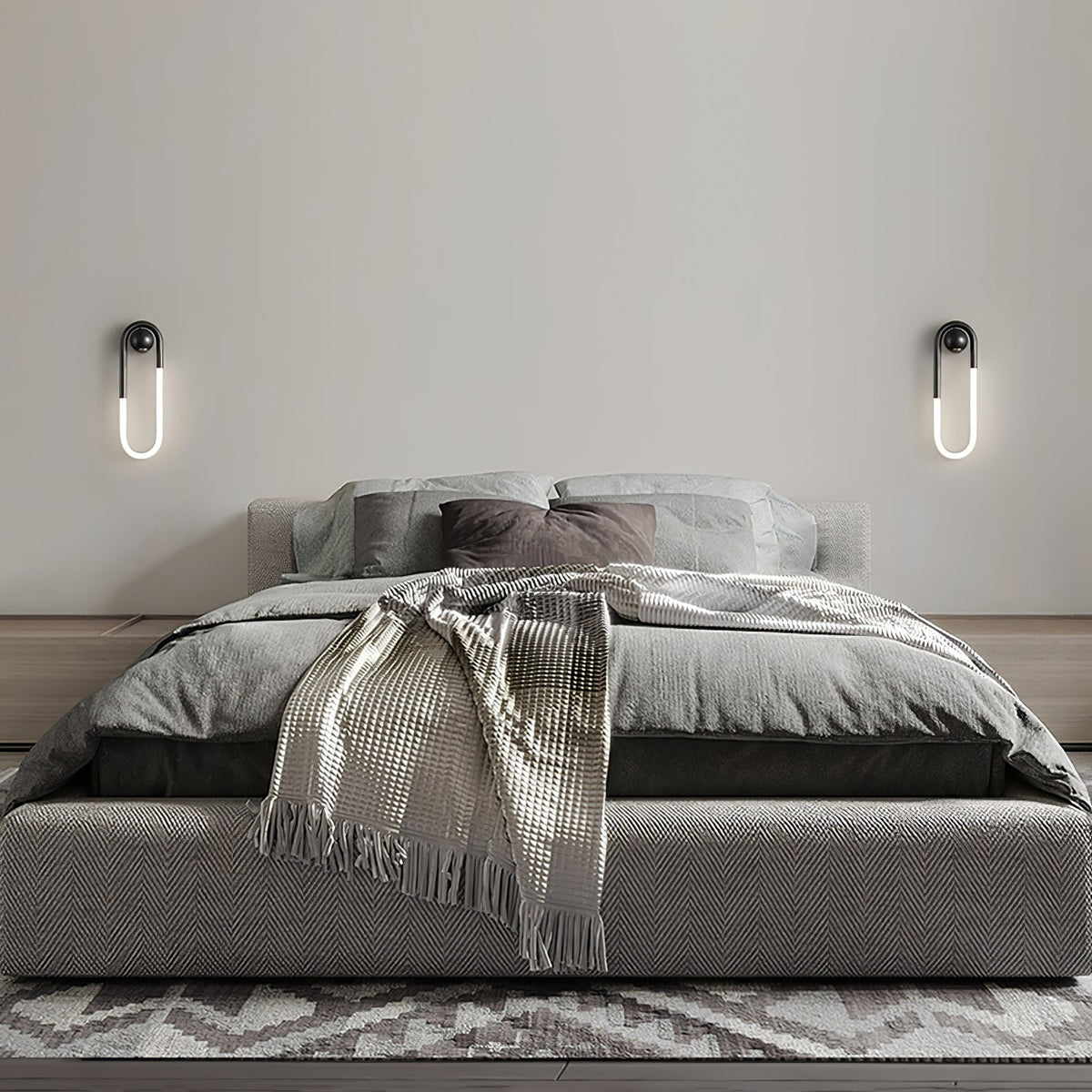 Looped Brass Frame Minimalist Architectural Wall Light