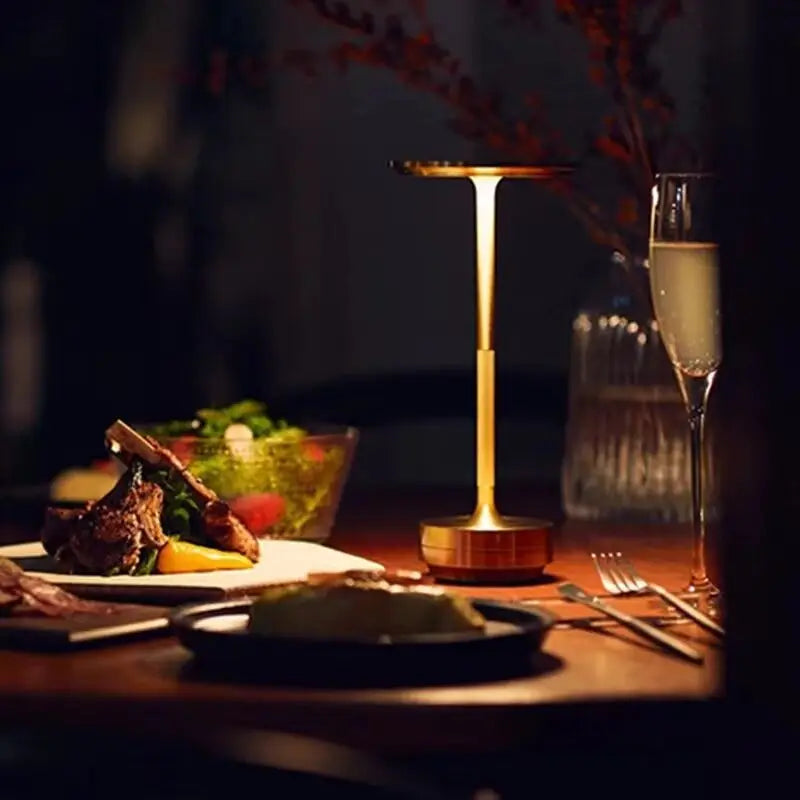 Minimalist Aluminium Cordless Touch Dimmable Rechargeable Table Lamp