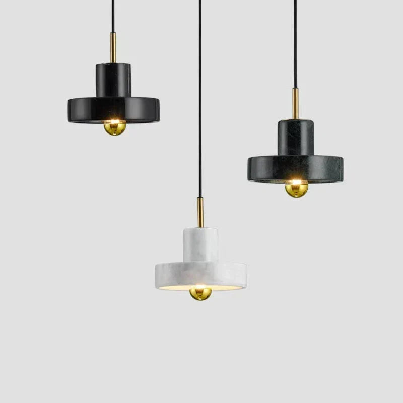 Sculptural Natural Marble Stone Postmodern Pendant Light