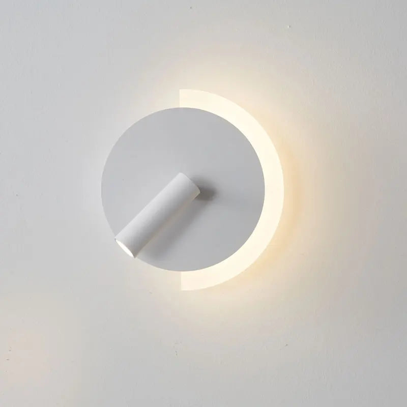 Round Crescent Glow Sculptural Bedside Wall Light