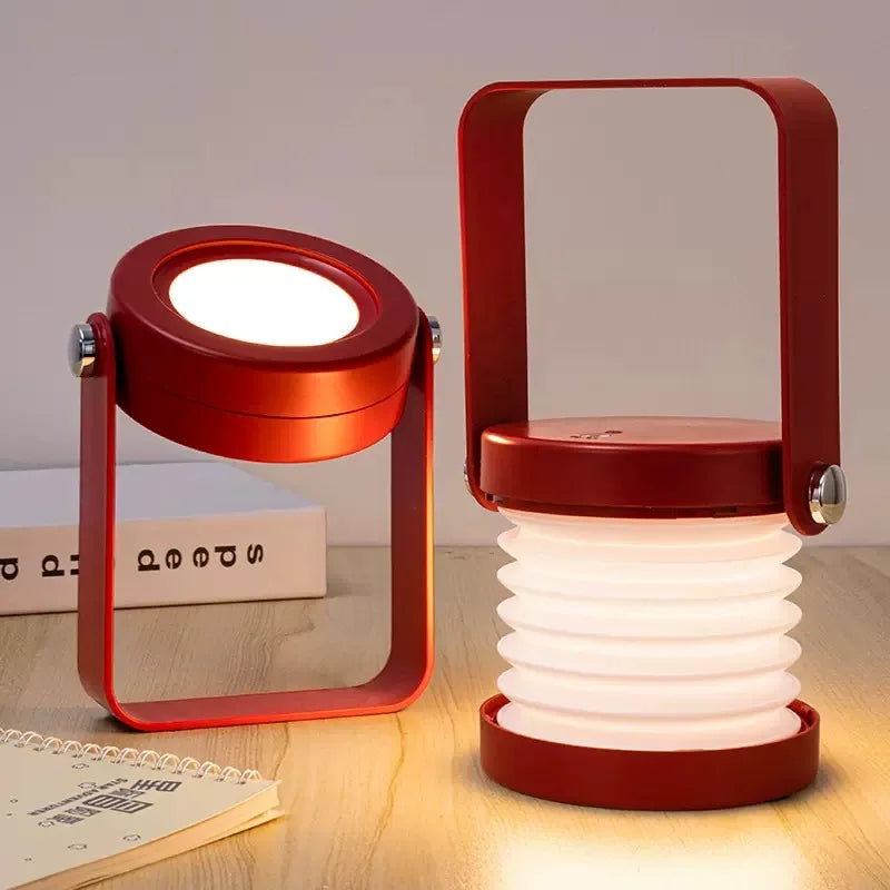 Foldable Wooden Handle Scandinavian Minimalist Rechargeable Portable Table Lamp