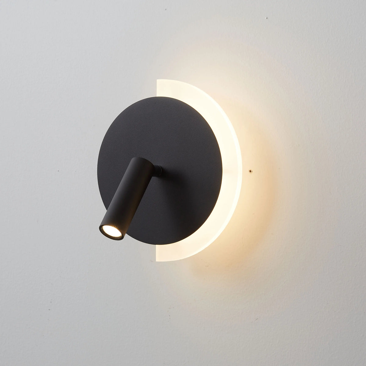 Round Crescent Glow Sculptural Bedside Wall Light