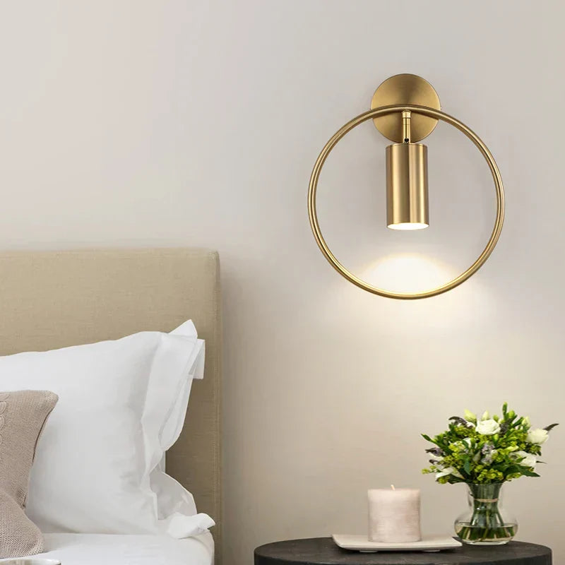 Nordic Circular Ring Sculptural Rotatable Minimalist Wall Light