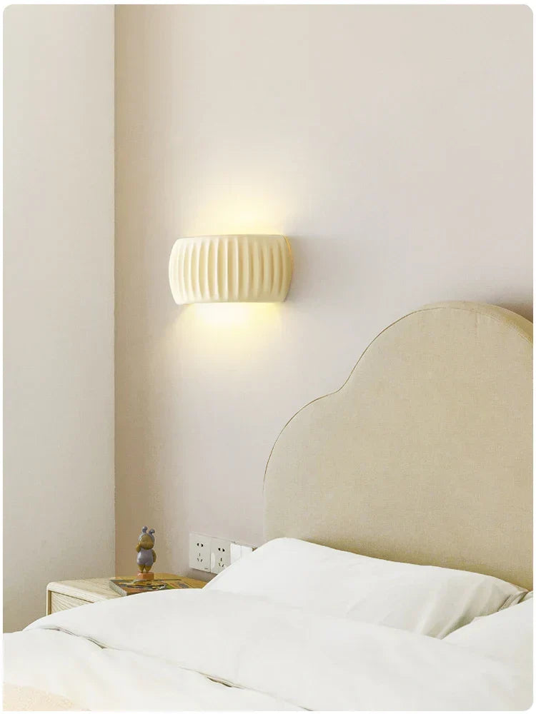 Ribbed Resin Up Down French Modern Wall Light