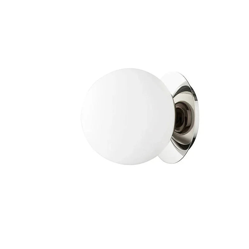 Nordic Opal Globe Glass Wrought Iron Wall Light
