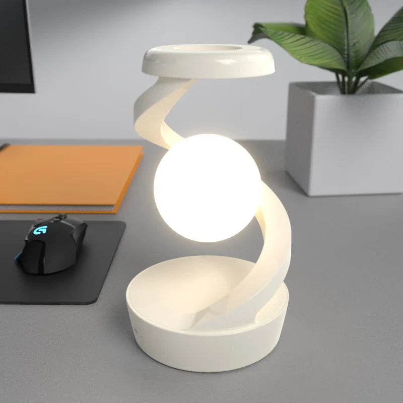 Spiral Arm Sphere Gesture Control Wireless Charging Table Lamp