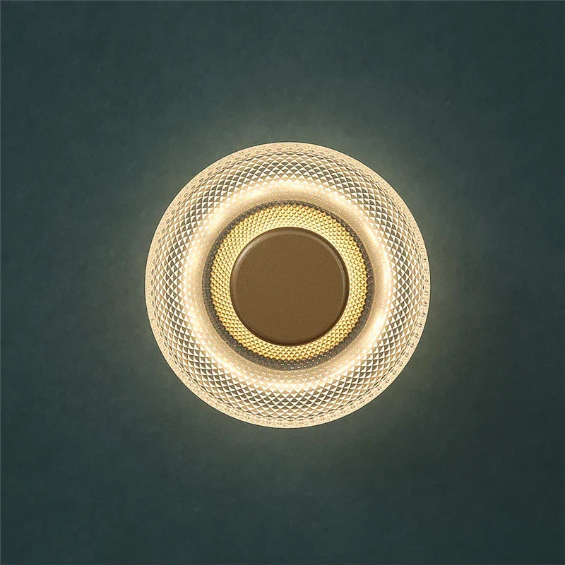Textured and Colored Glass Disc Sculptural Wall Light