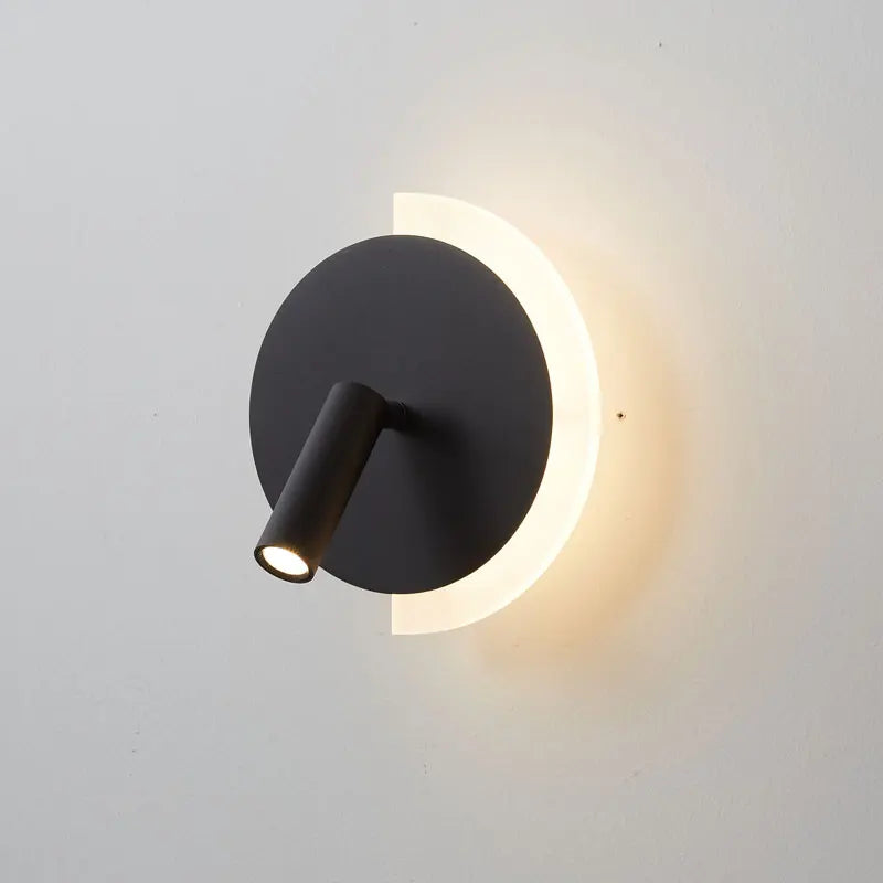 Round Crescent Glow Sculptural Bedside Wall Light