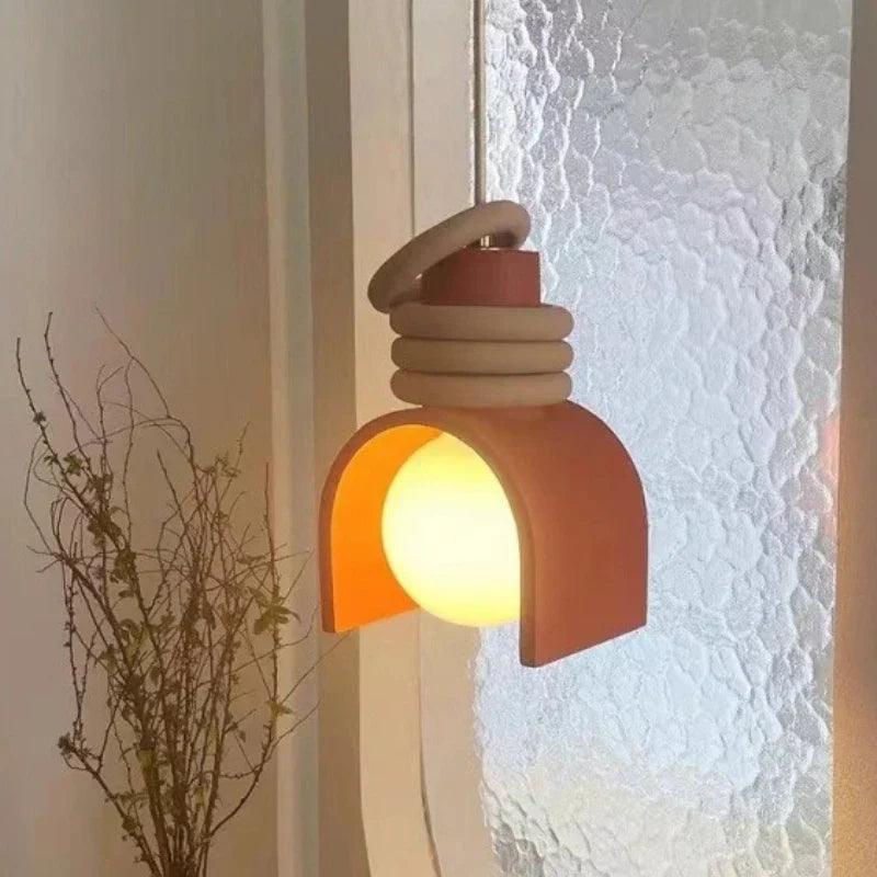 Wabi-Sabi Sculptural Resin Japanese Minimalist Organic Form Pendant Light