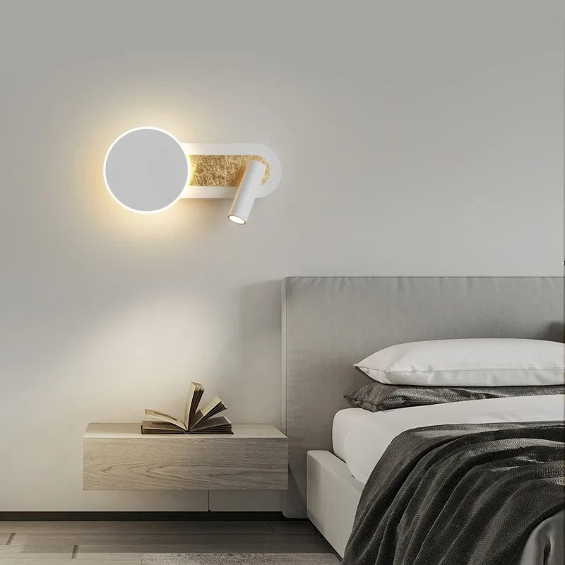 Sculptural Circular Nordic Dual Function Spotlight Wall Light